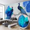 Custom 3d Animal Wallpaper Beautiful Couple Peacock Mural Living Room Bedroom Kitchen Home Decor Painting Modern Wallpapers Wall Papers