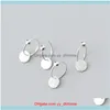 Jewelrysterling Sier Orecchini a cerchio rotondi con perline Minimalista Gioielleria unica per le donne Stile moda Compleanno Fidanzata Regalo Hie Drop D