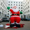 Utomhushus tak dekorativa uppblåsbara Santa Claus 4m höjd luftblåst far jul modell för att bygga xmas dekoration