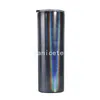 20oz white Straight Sublimation Tumbler Thermos cup /rainbow paint vehicle mounted Stainless Steel Straights Skinny Tumblers With Lid and Straws SEA SHIPPINGZC652