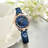 CURREN Top Luxury Brand Quartz Watches Rose Blue Bracelet Female Clock Casual Slim Watches Stainless Steel Ladies Wristwatch 210517