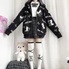 Gothic Mantel Sweatshirt Frauen Mode Frühling Kleidung Ins Preppy Kawaii Hoodies Langarm Zip Up Hoodie Japanische Nette Tops 220308