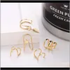 Charm Earrings Drop Delivery 2021 5Pcs/Set Cuff Gold/Sier Leaves Non-Piercing Ear Clips Fake Cartilage Earring Jewelry For Women Men Qi8Nz