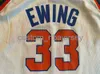 Gestikte Custom Vintage Patrick Ewing # 33 White Champion Jersey Mannen Dames Jeugd Basketbal Jerseys XS-6XL