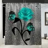 Shower Curtains Fashion Colorful Butterfly Flower Bathroom Waterproof Curtain Pedestal Rug Lid Toilet Cover Bath Mat Non-slip Set