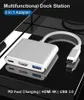 USB C to HD Multiport Adapter 3 в 1 USB C Hub Adapter PD Зарядка USB 3.0 Компактный удлинительный адаптер