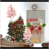 Juldekorationer festliga tillbehör hem trädgård1pc Delikat kreativ chic stilig liten med ljus mini träd för fest dropp leverans 202