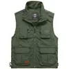 Veste sans manches à séchage rapide mince en plein air Pographie Pêche Multi-poches Gilet décontracté Hommes Gilet 7838 211104