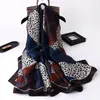 Silk Scarf Leopard Dot Patchwork Foulards Bandana Long Large Shawls Wrap Neck Scarves Pashmina Hijab 180*90Cm