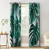 Cortinas con hojas de palma, cortinas de plantas tropicales verdes para habitación, ventana, dormitorio de niños, tratamiento de vida, 227G