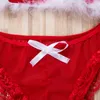 Boże Narodzenie seksowna bielizna porno erotyczna bieliznę kostium koronkowy sukienka kobiety Babydoll Exotic Nightwear Bras Sets255h