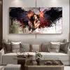Black White Wings Angel Girl Canvas Painting Posters Pictures Decorative Oil Paintings Art Wall Posters for Wall Home Decora