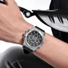 MEGIR Stainless Steel Mens Watches Waterproof Sports Men Quartz Wristwatches Chronograph Stop Watches for Man Male Clock Hour 210407