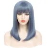 14 pollici grigi blu viola evidenziazioni brevi parrucche da cosplay sintetiche bob con la frangia per donne ragazze lolita graziosa wigsfactory diretto diretto