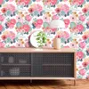 Haohome Floral Wallpaper Peel and Stick Watercolor Cactus White/Pink/Green/Navy Blue Self Adhesive Contact Paper 2107221676013