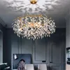 Chandeliers Modern Gold LOFT LED Crystal Chandelier For Living Room Luster El Hall Indoor Decor Nordic Pendant Lamp Lighting