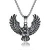 Pendant Necklaces Vintage Men's Eagle Flying Hawk Necklace Stainless Steel Chain For Men Male Retro Jewelry