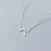 Hängen 925 Sterling Silver Lovely Bow Knot Pendant Necklace For Girls Women Fashion Jewelry Gift D3861257Y