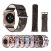 National Printed Leather Strap for Apple Watch Ultra 49mm Band se 41mm 45mm 42mm 38mm 40mm 44mm Flower Design Wrist Watchband Bracelet iwatch 8 7 6 5 4 3