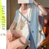女性の夏のカジュアルスーツ韓国風白い短いパンツスーツとノッチブレザーセットOL女性の衣装210608