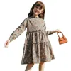 Filles robe florale printemps jupe pour enfants princesse occidentale et vêtements d'automne P4538 210622
