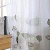 Curtain & Drapes Lotus Leaf Printed Tulle Curtains For Living Room Bedroom Modern Floral Sheer Kitchen Window Screening Voile