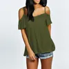 Dames Zomer T-shirt Korte Mouw Off Shoulder Tee Shirts Losse Casual Solid Tops Sexy Holiday Plus Size 5XL Top 2022 Femme Women's