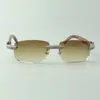 Designer micro-paved diamond sunglasses 3524026 with peacock wooden legs glasses, Direct sales, size: 56-18-135mm