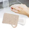 Mode Naturlig Ramie Dusch Exfoliator Svamppåse Netto Bekväm Bubbla Blister Mesh Soap Saver Foaming Bag