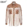 Spring And Summer Fancy Color Printed Cape Style Long Sleeve Shirt Fake Two Piece Female High Street GX1252 210421