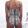 Damskie kombinezony Pajaczki Kobiety Body Snake Skin Print Romper Bez Rękawów Bodycon Ladies Kombinezon Krótkie kobiety