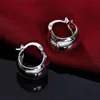 Creole Circle Hoop Örhängen för kvinnor Män 925 Silver Small Earring Smycken