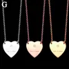 G gold heart necklace female stainless steel couple rose chain pendant jewelry on the neck gift for girlfriend accessories wholesale