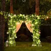 2M/ 20 LED Artificial Greenery Plants Luminous Cane Green Leaf Ivy Vine Fairy Light String Garland For Home Wedding DIY Decoration