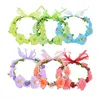 Decorative Flowers & Wreaths Bride Women Flower Crown Hair Band Wedding Floral Headband Garland Princess Wreath Tiara Adjustable Girl Access