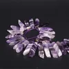 15.5 "strand Natural Amethysts Top Drilled Slice Loose Beads,Raw Crystal Quartz Rectangle Slab Pendants Necklace Jewelry Making