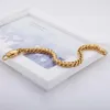 Collegamento, catena 22 cm braccialetto da uomo in acciaio inox oro 6mm larghezza Pulsera gioielli di moda gioielli regali di compleanno