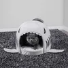 Dropship 애완 동물 고양이 침대 소프트 쿠션 개 집 상어 대형 개 텐트 고품질 코튼 작은 침낭 제품 품질 211006