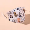 Masque en tissu pour enfants dessin animé mignon imprimerie oreilles suspendues masques de poussière lavables