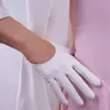 Vingerloze Handschoenen Lakleer Vrouw Ultrakorte 13cm Imitatie Echt Helder Zwart Ongevoerd Franse Stijl Vrouwelijke Wanten PU18327R