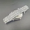 Buzlu Buzlu Out Men Hip Hop Lüks Tamamen Bling Diamond Quartz Mens Mavi Yüz Su Geçirmez CZ Relojes 2021 Kol saatleri220p