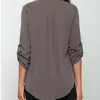 Vrouwen blouse zomer vrouwen lange mouwen geplooide chiffon shirt casual los v nek blouse groot formaat s5xl vrouwen top K2351 210401