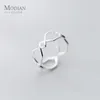 925 Sterling zilver uitgehold dubbellaags lijn open verstelbare ringen voor vrouwen mode minimalism ring fijne sieraden 210707