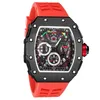 Big Dial Sport Watch Men Chronograph Quartz Militär Mäns Klockor Top Märke Luxury Gold Clock Hip Hop Reloj Relogio Montre Homme 210804
