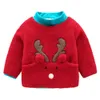 Mudkingdom Vêtements d'extérieur d'hiver pour garçons Baby Girls Elk Sweatershirt Enfants Warm Tops Manteau Enfants Vêtements de Noël 210615