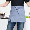 Unisexe Restaurant taille courte cuisine coton arc court demi taille tablier serveur café serveur serveur serveuse poche