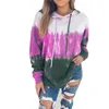 Felpe con cappuccio da donna Felpe Gradient Felpa da donna Ladies Baggy Pullover Top Maglione con coulisse Colorato Tie Dye Style Con cappuccio