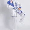 Kids Bordado Dragão Kung Fu Wushu Performance Roupas Crianças Tai Chi Ternos Marciais Uniformes Preto / Branco / Azul / Vermelho