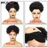 Hoofdband Wig Afro Kinky Kinky Krullen Black Tulband Ombre Bruine Synthetische haarband Warmtewarmingsbestendige vezels voor zwart Witte WomenFactory Direct