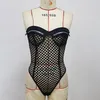 Conjuntos de sutiãs S-XL Sexy Mulher Patente Trajes de Couro Três Pontos Diversão Roupa Interior Erótica Lingerie Exótica Vestuário Preto Tentation304Z